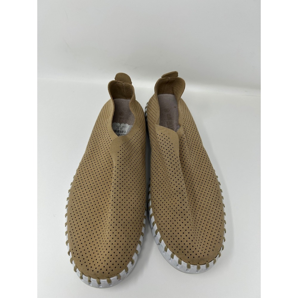 Ilse Jacobsen Tulip 139 Tan Perforated Slip On Loafers Womens 40 US 10 Camel